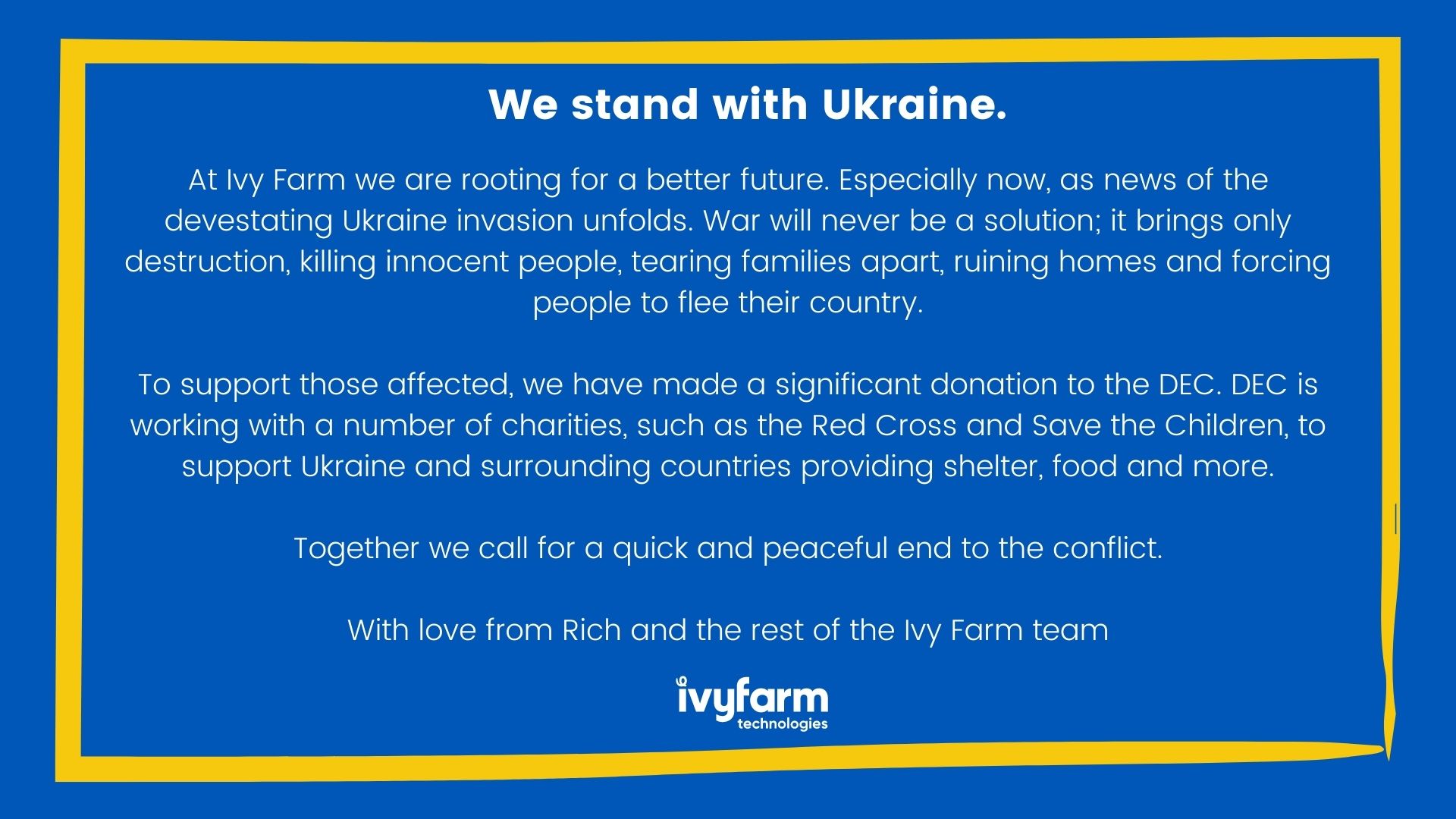 We stand with Ukraine.